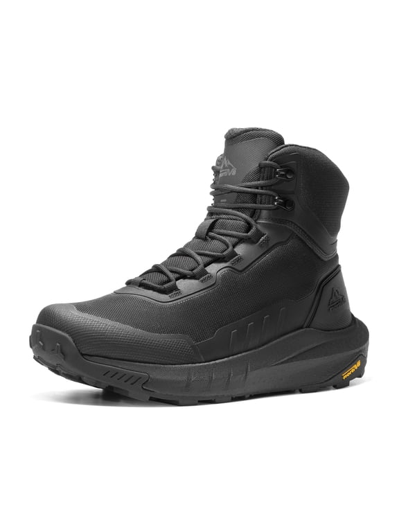 NORTIV 8 Men's Tactical Hiking Lightweight Cushion Sole for Work All Day Side Zipper Motorcycle Combat Military Boot Arch Support 8 Inches Terrascope