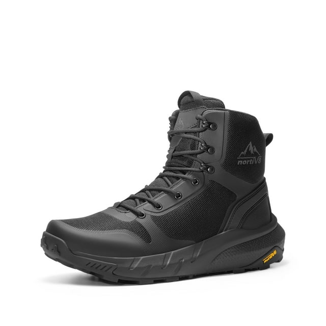 NORTIV 8 Men's Tactical Military Breathable Boot for Work All Day Side Zipper Hiking Comfortable Lightweight Motorcycle Combat Boots