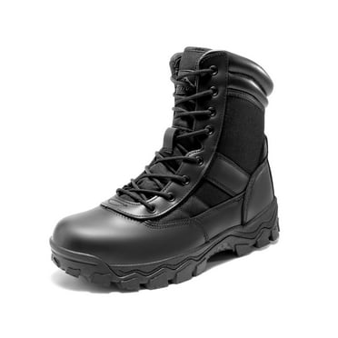 NORTIV 8 Men's Tactical Military Work Boots Side Zipper Outdoor Motorcycle Combat Boots 8 Inches 2.0