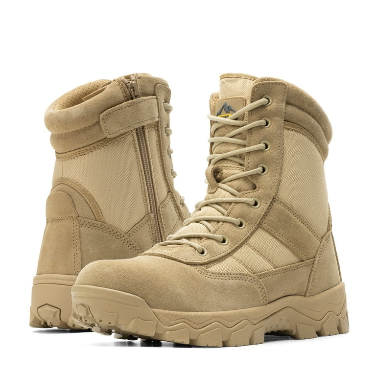 NORTIV Men's Tactical Military Work Boots Side Zipper Outdoor