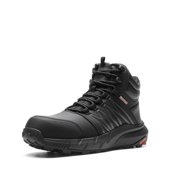 NORTIV 8 Men’s Waterproof Composite Toe Work Boots, ASTM F2413-24, Leather Slip-Resistant Safety Boots with Arch Support