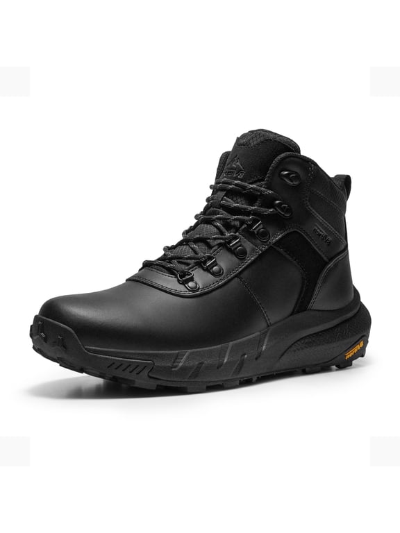 NORTIV 8 Men's Waterproof Hiking Boots Lightweight Outdoor Mid Trekking Leather Shoes Basin