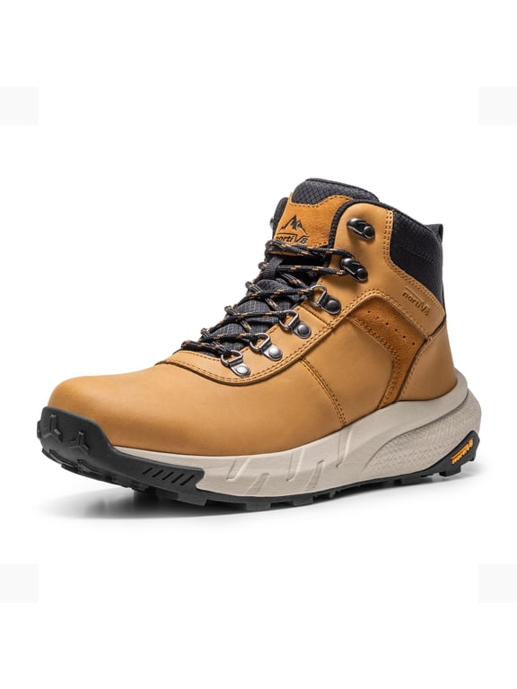 NORTIV 8 Men's Waterproof Hiking Boots Lightweight Outdoor Mid Trekking Leather Shoes Basin