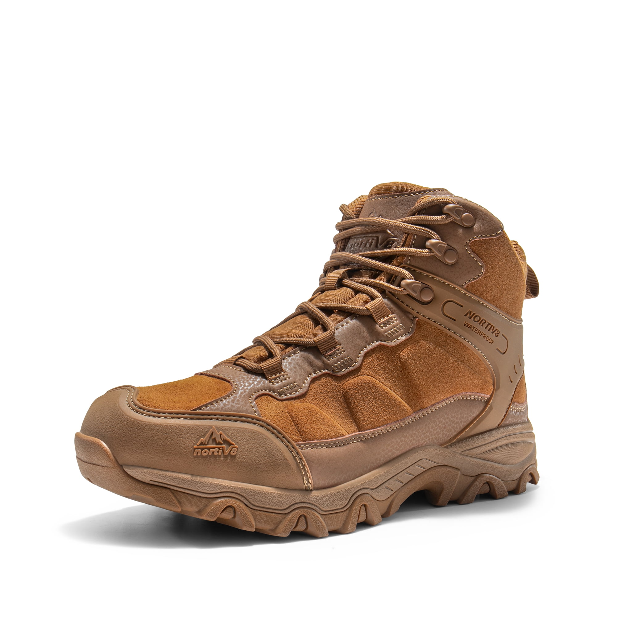 NORTIV 8 Men's Waterproof Hiking Boots Outdoor Mid Trekking Lightweight Mountaineering Shoes