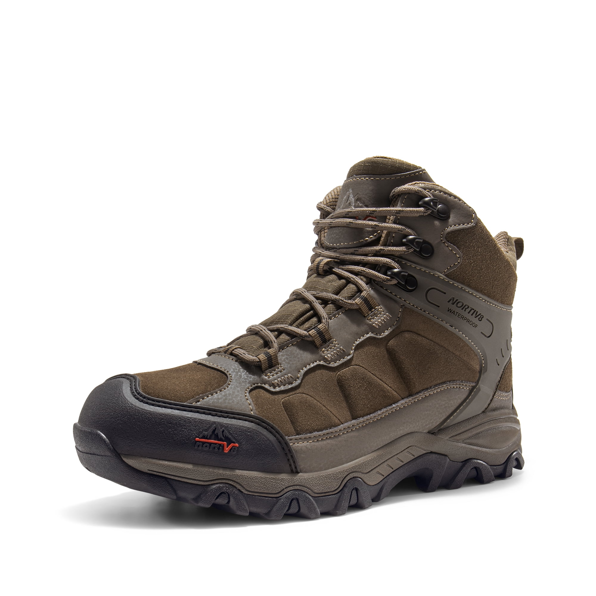 NORTIV 8 Men's Waterproof Hiking Boots Outdoor Mid Trekking Lightweight Mountaineering Shoes