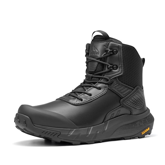 NORTIV 8 Men's Waterproof Military Tactical Work Boots Leather Motorcycle Combat Lightweight Non-Slip Hiking Boots for Men Defender