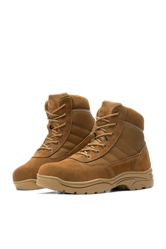 NORTIV 8 Men's Waterproof Tactical Work Boots Leather Outdoor Hiking Military 6 Inches Motorcycle Combat Boots