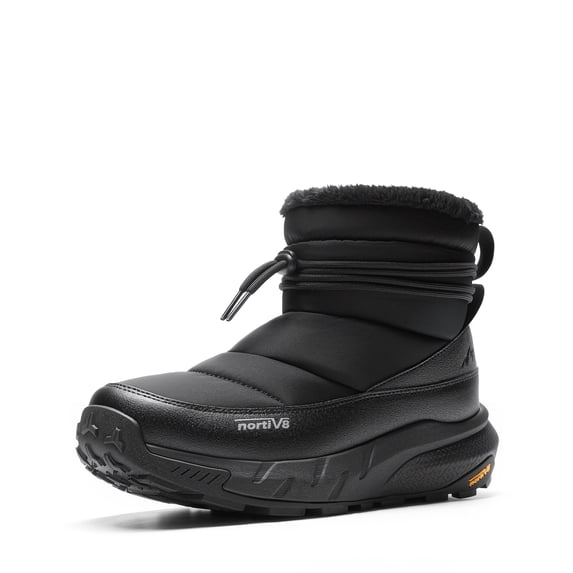 NORTIV 8 Men's Wide Snow Boots, Insulated Waterproof Slip-On Winter Boots, Lightweight Non-Slip Cushioned Boots for Hiking & Outdoor Wear