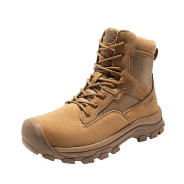NORTIV 8 Men's Waterproof Work Military Tactical Boots Rubber Toe Leather Outdoor Hiking Motorcycle Combat Boots