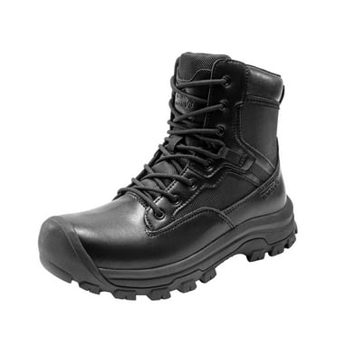 NORTIV 8 Men's Waterproof Work Military Tactical Boots Rubber Toe Leather Outdoor Hiking Motorcycle Combat Boots