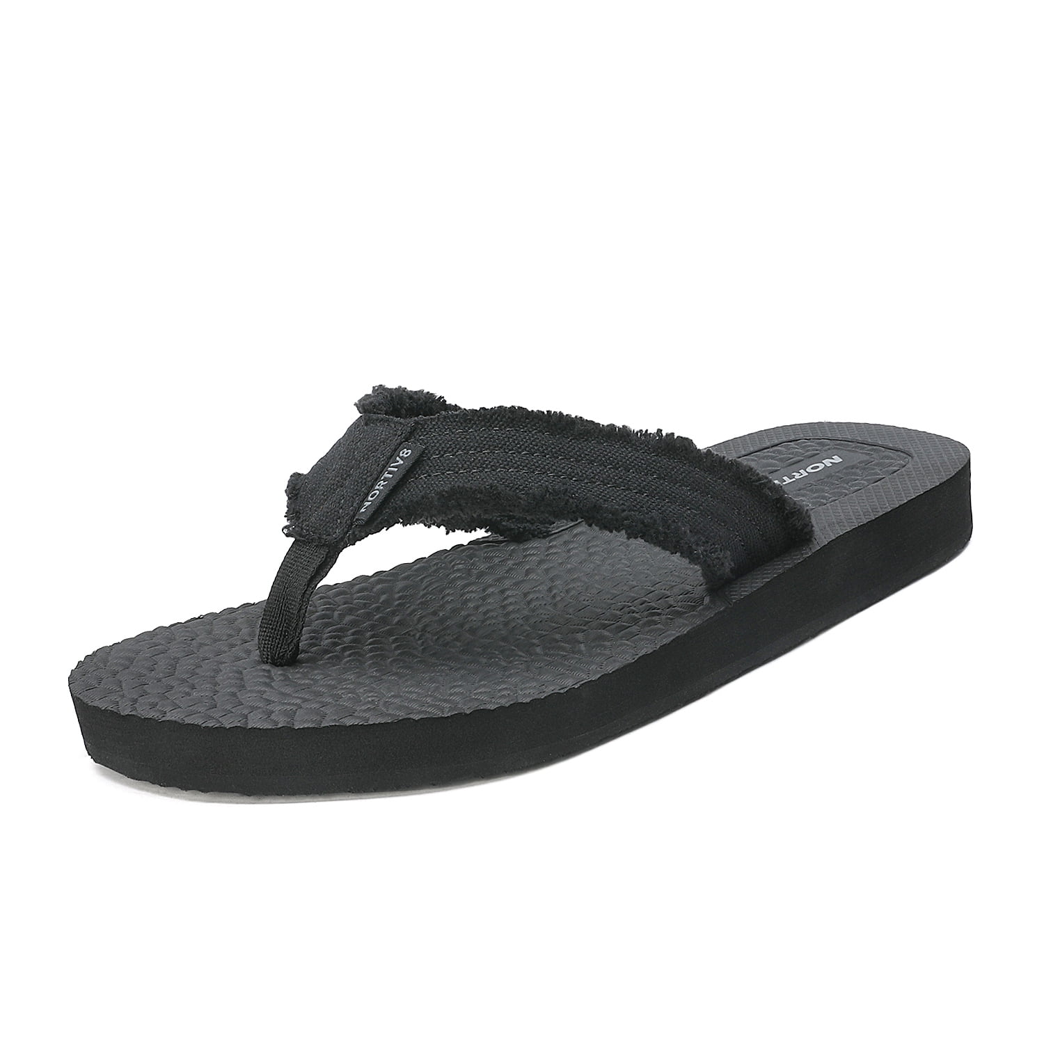 NORTIV 8 Mens Flip Flops Beach Sandals Lightweight EVA Sole Comfort Thongs 181111M BLACK Size 14