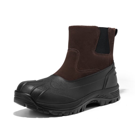 NORTIV 8 Mens Slip on Winter Waterproof Rain Boot for Outdoor