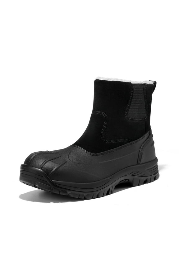 NORTIV 8 Mens Slip on Winter Waterproof Rain Boot for Outdoor