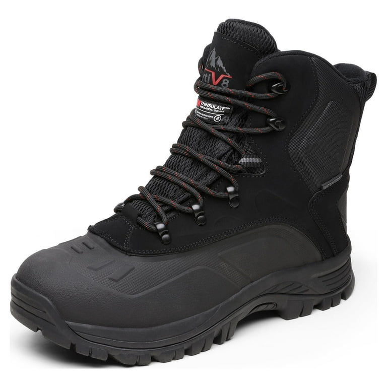 NORTIV 8 Mens Snow Boots Insulated Waterproof Outdoor Hiking