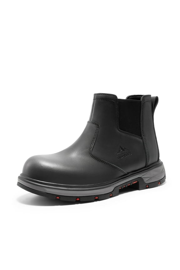 NORTIV 8 Slip On Work Boots for Men Steel Toe Waterproof Safety Construction Boots for Men