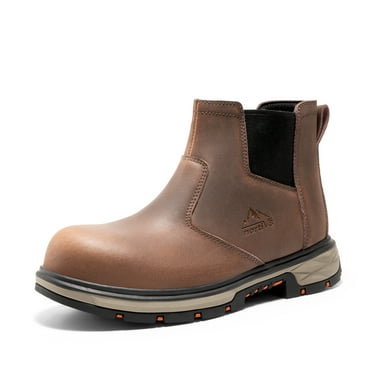 NORTIV 8 Slip On Work Boots for Men Steel Toe Waterproof Safety Construction Boots for Men