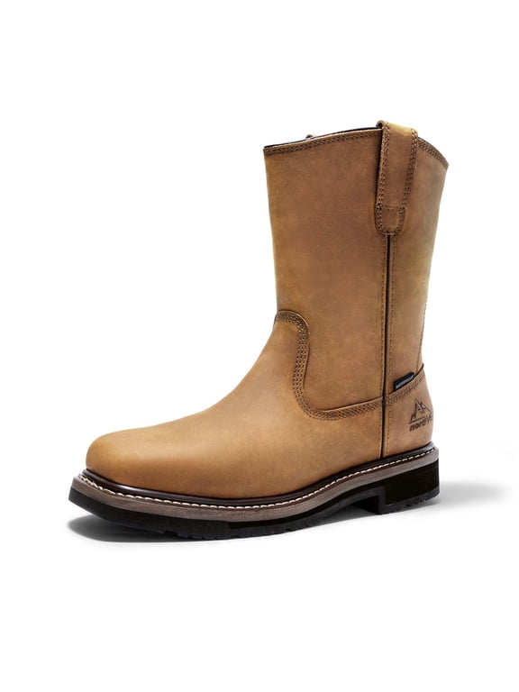 NORTIV 8 Steel Toe Boots for Men Pull-on Wellington Work Boots Bronco Stormrider Waterproof
