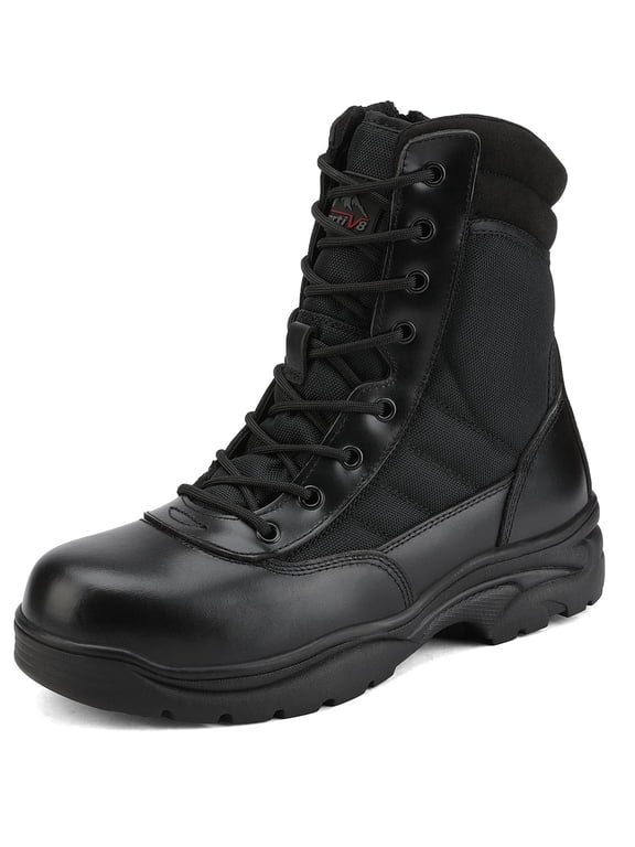 NORTIV 8 Steel Toe Boots for Men Safety Industrial & Construction Military Work Boots Slip Resistant