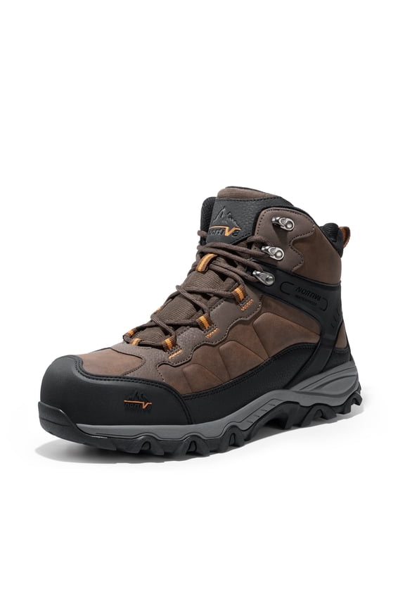NORTIV 8 Waterproof Steel Toe Boots for Men Slip Resistant Safety Industrial Boots Wide Width