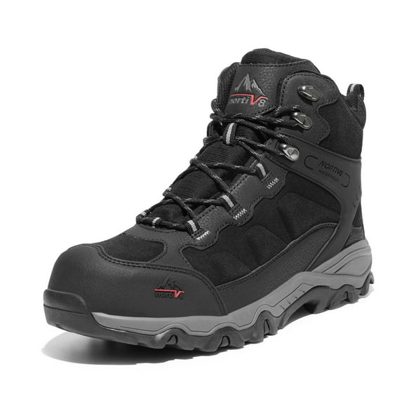 NORTIV 8 Waterproof Steel Toe Boots for Men Slip Resistant Safety Industrial Boots