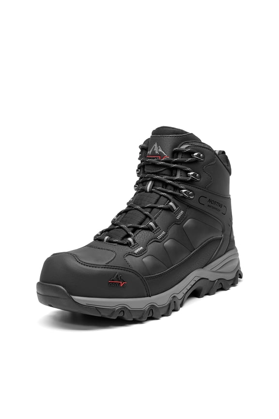 NORTIV 8 Waterproof Steel Toe Boots for Men Slip Resistant Safety Industrial Boots