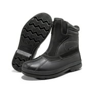 NORTIV8 Mens Winter Warm Insulated Waterproof Snow Boots Hiking Winter Outdoor Snow Boots Black Size 10