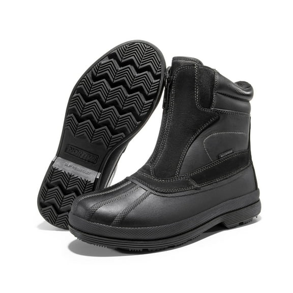 NORTIV8 Mens Winter Warm Insulated Waterproof Snow Boots Hiking Winter Outdoor Snow Boots Black Size 10