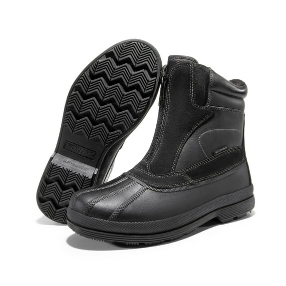 NORTIV8 Mens Winter Warm Insulated Waterproof Snow Boots Hiking Winter Outdoor Snow Boots Black Size 9