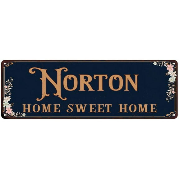 NORTON Home Sweet Home Victorian Look Gift 6x18 Metal Sign 206180046502