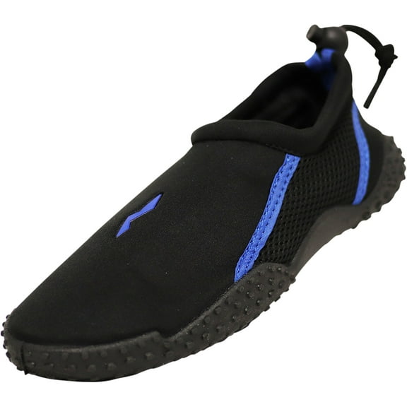 Norty Big Boy's Water Shoes Aqua Socks Surf Pool Beach Swim Slip On 42207-5MUSBigKid (Black/Royal)