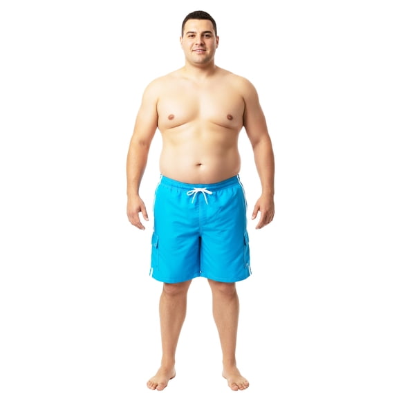 NORTY Big & Tall Men's Quick Dry Swim Trunks Board with Lining & Secure Cargo Pockets