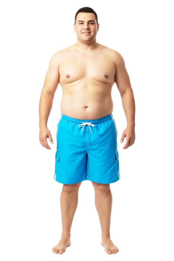 NORTY Big & Tall Men's Quick Dry Swim Trunks Board with Lining & Secure Cargo Pockets
