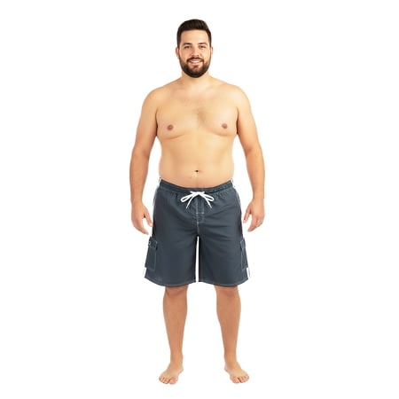 NORTY Big & Tall Men's Quick Dry Swim Trunks Board with Lining & Secure Cargo Pockets