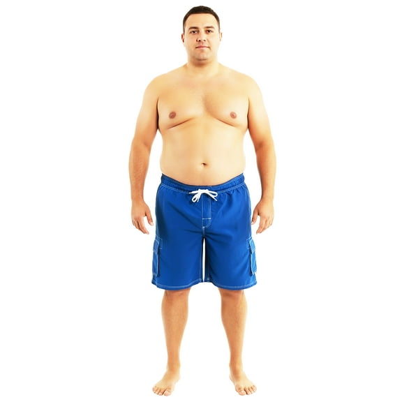 NORTY Big & Tall Men's Quick Dry Swim Trunks Board with Lining & Secure Cargo Pockets