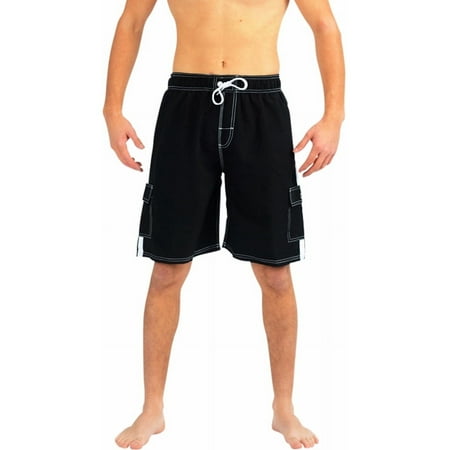 NORTY Big & Tall Men's Quick Dry Swim Trunks Board with Lining & Secure Cargo Pockets