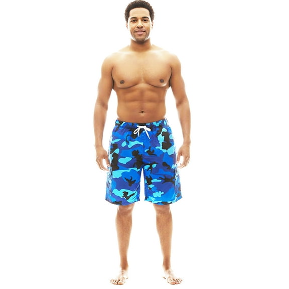 NORTY Big & Tall Men's Quick Dry Swim Trunks Board with Lining & Secure Cargo Pockets