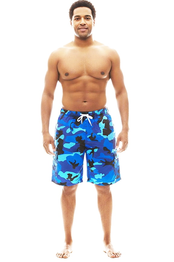 NORTY Big & Tall Men's Quick Dry Swim Trunks Board with Lining & Secure Cargo Pockets