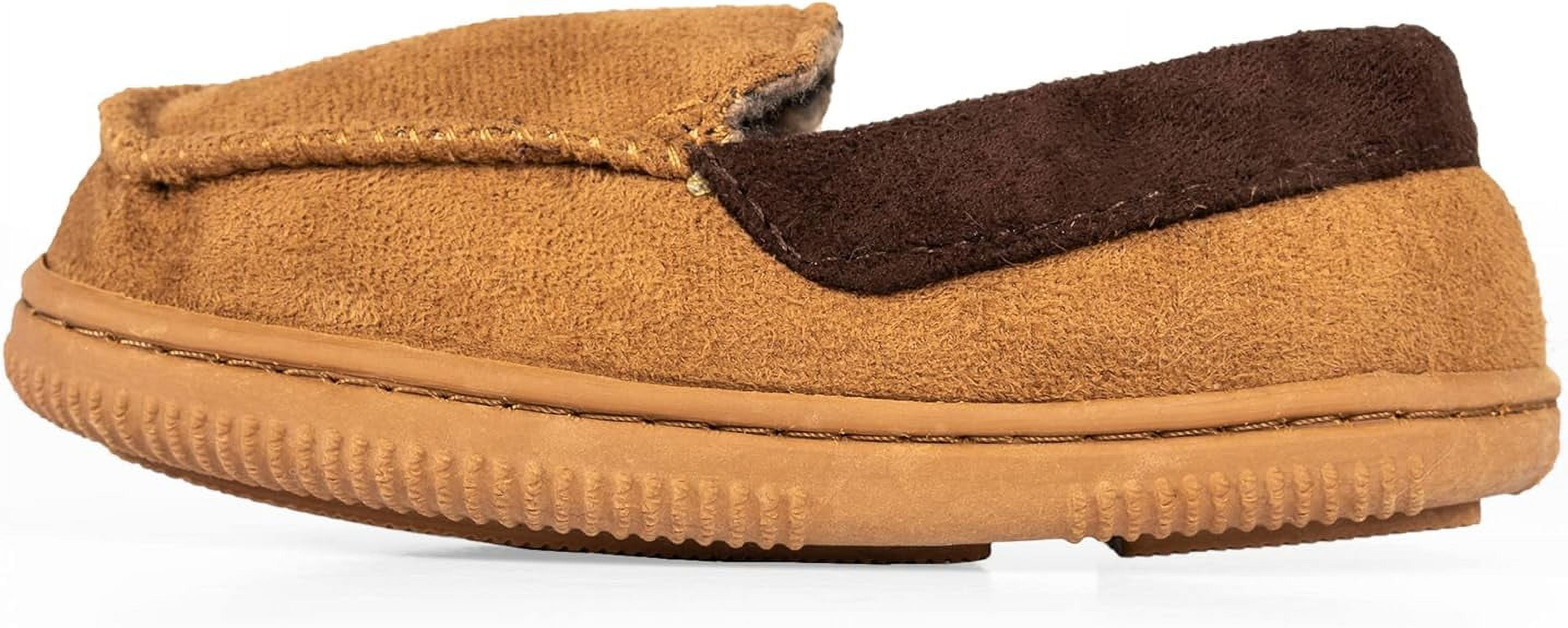NORTY Boys Girls Moccasin Slippers for Kids Slip-On House Shoes Flat Heel Medium Moc Toe Runs 2 Sizes Small