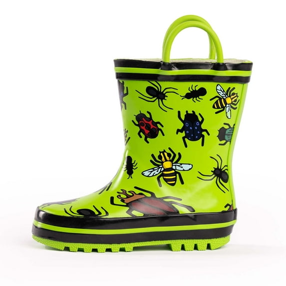 NORTY Boys Girls Toddler Little Big Kids Lug Sole Mid-Calf Waterproof Rubber Rain Boot