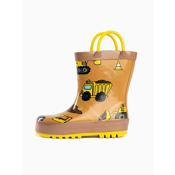 NORTY Boys Girls Toddler Little Big Kids Lug Sole Mid-Calf Waterproof Rubber Rain Boot