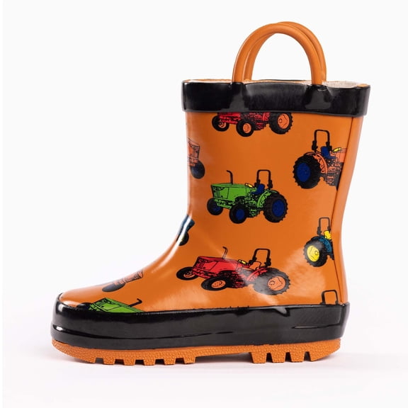 NORTY Boys Girls Toddler Little Big Kids Lug Sole Mid-Calf Waterproof Rubber Rain Boot