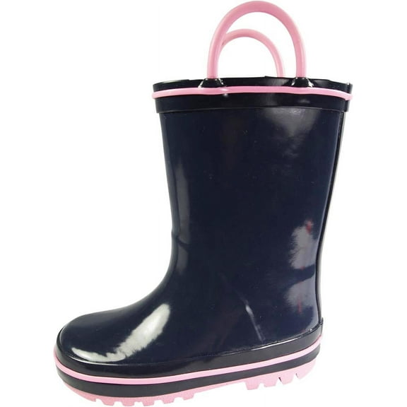 NORTY Boys Girls Toddler and Kids' Waterproof Rain Boots Easy-On Handles Slip Resistant