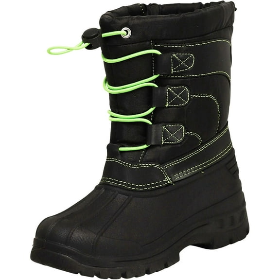 NORTY Toddler Little Big Kid Unisex Winter Insulated Boots Mid-Calf Fleece Lined Snow Boot