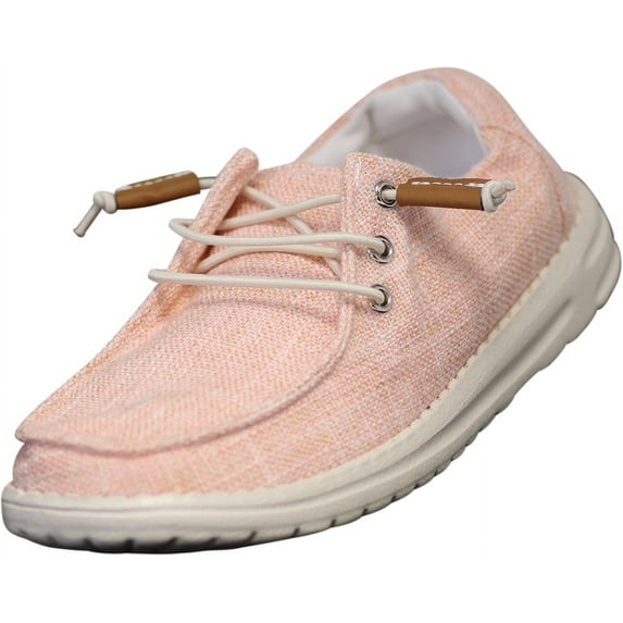 Norty Boys Girls Slip-On Canvas Boat Shoe Lightweight Sole Lace Up Loafer