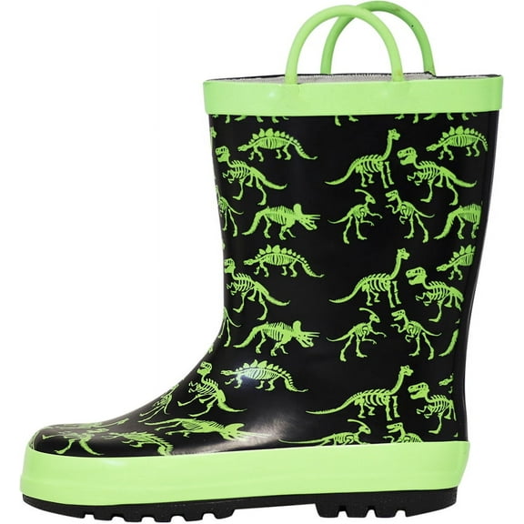 NORTY Boys Girls Toddler Little Big Kids Lug Sole Mid-Calf Waterproof Rubber Rain Boot