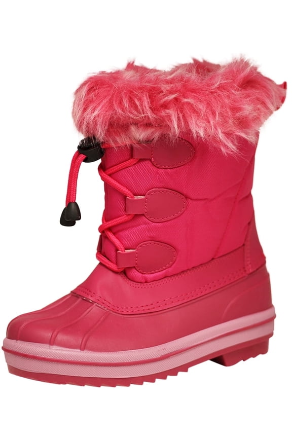 NORTY Toddler Little Big Kid Unisex Winter Insulated Boots Mid-Calf Fleece Lined Snow Boot