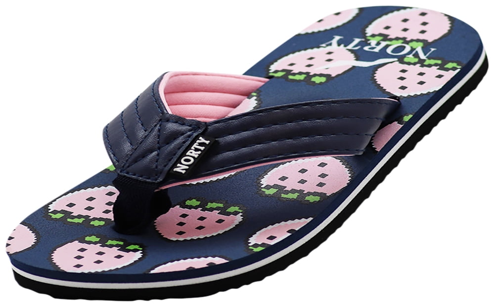 NORTY Girls Flip Flops Female Child Sandals Navy Pink Runs 1
