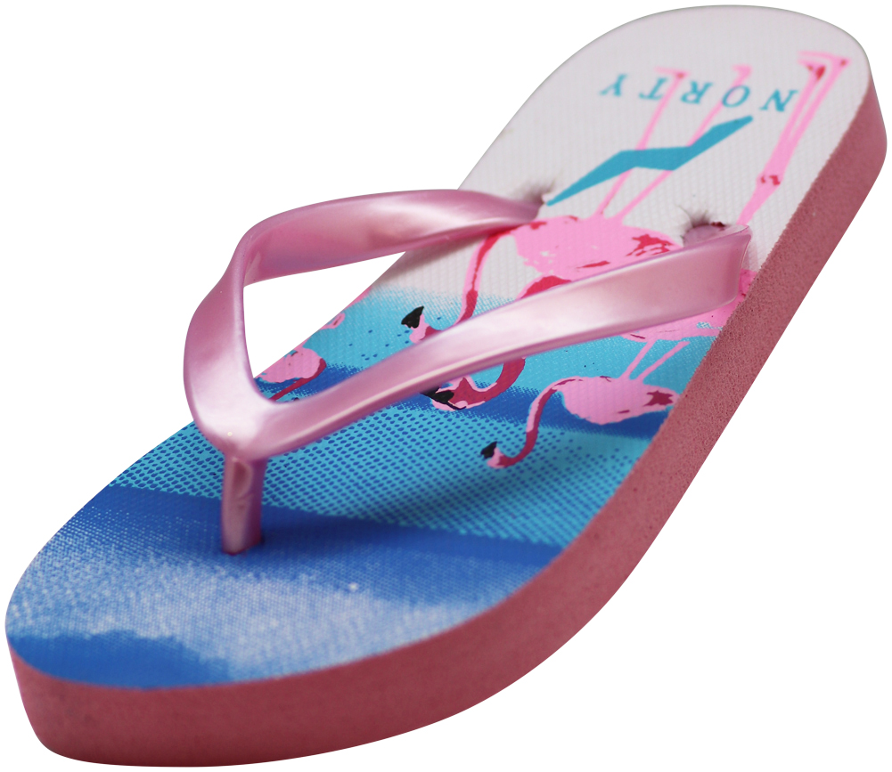 NORTY Girls Flip Flops Female Child Sandals Pink Flamingos - Runs 1 Size Small - image 1 of 7
