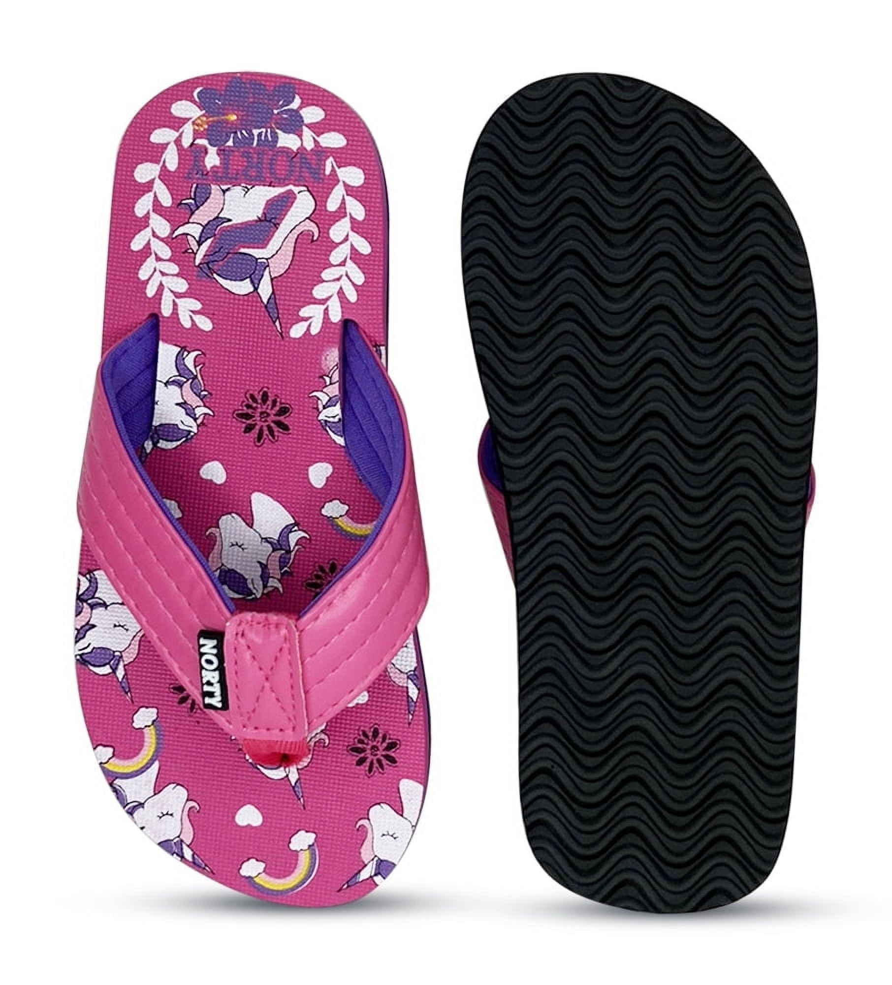 NORTY Girls' Sandals, Slip On Flip Flops for Beach, Pool or Everyday