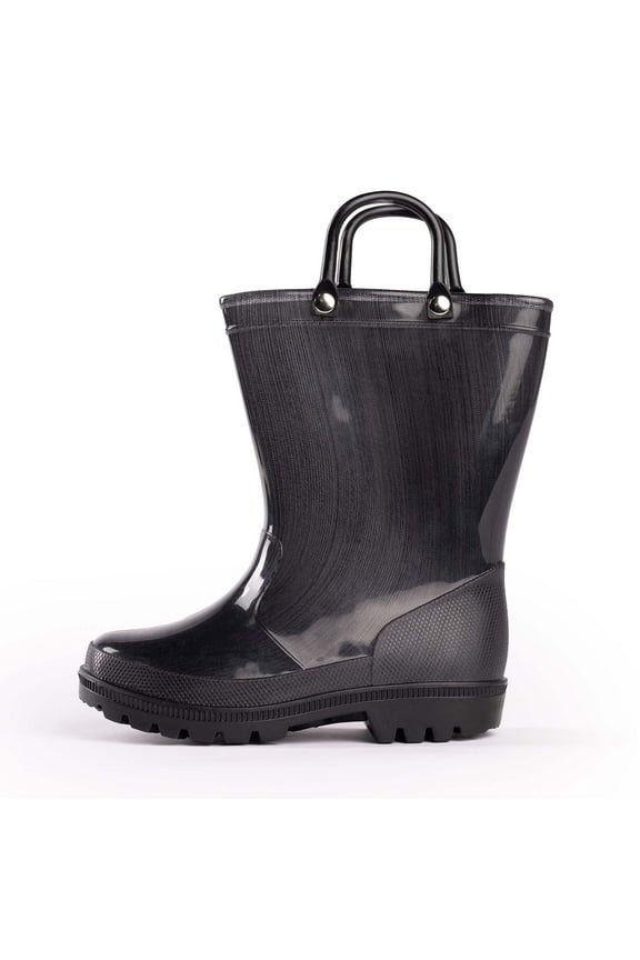 NORTY Kids' Boys Girls Waterproof PVC Rain Boots Easy-On Handles Fun Colors & Prints